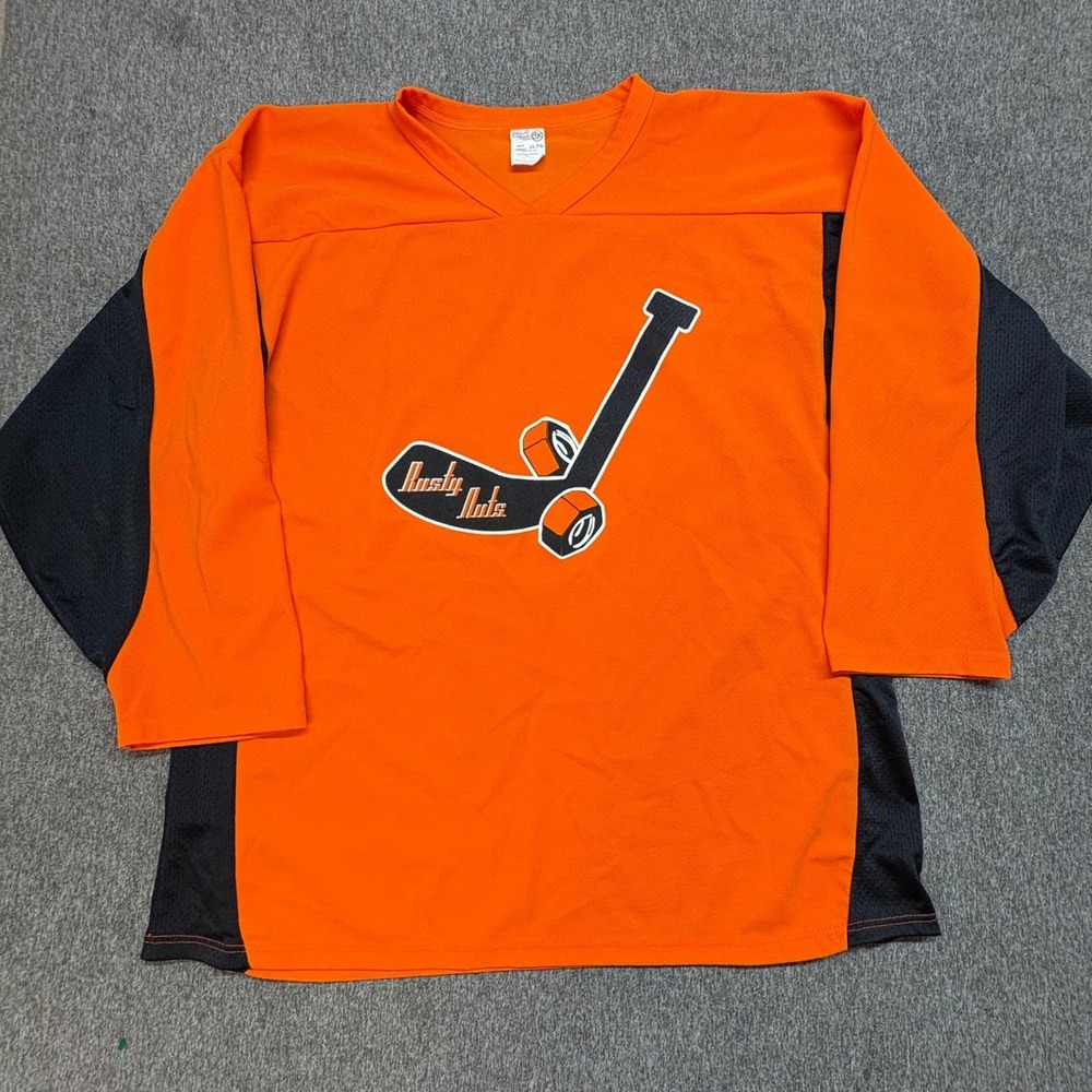 Vintage Athletic Knit 80s Hockey Jersey‎ Mens XL Rusty Nuts